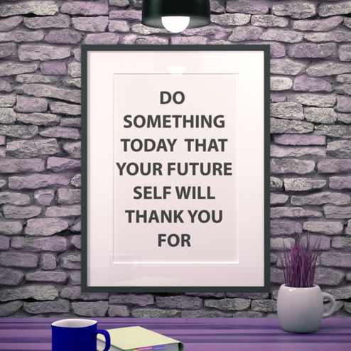Picture of mindset coaching Quote saying 'Do something today that your future self will thank you for'